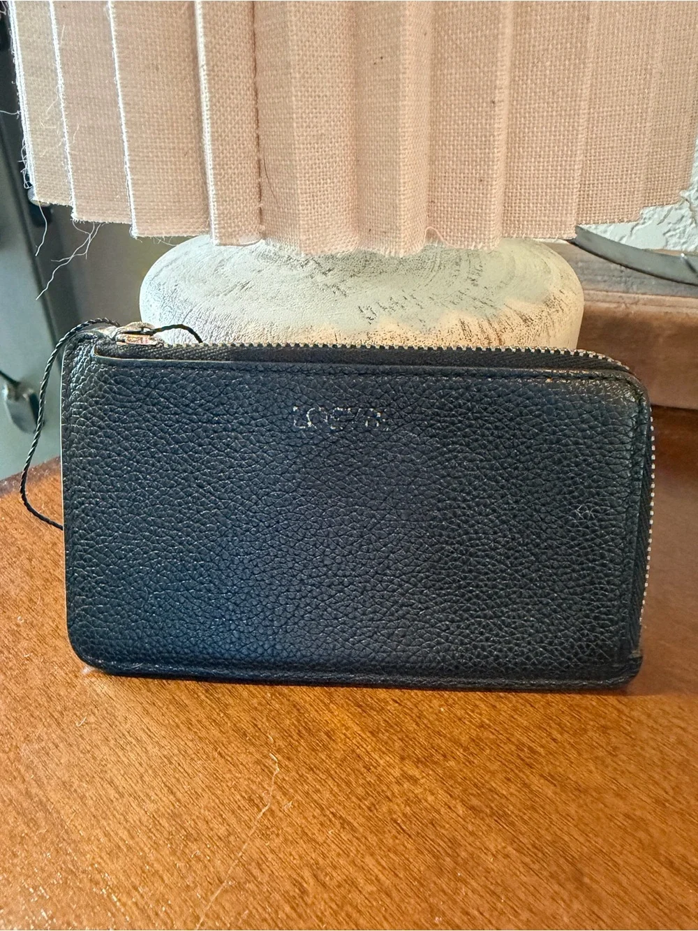 Leather Zip Wallet - Black